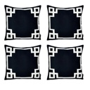 Square 18" x 18" Black & White Decorative Geometric Set of 4 Throw Pillow Cover for Couch, Bedding