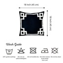 Square 18" x 18" Black & White Decorative Geometric Set of 4 Throw Pillow Cover for Couch, Bedding