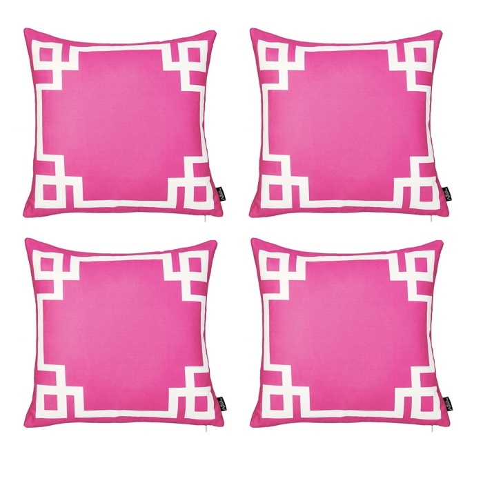 Decorative Geometric Set of 4 Throw Pillow Cover for Couch, Bedding