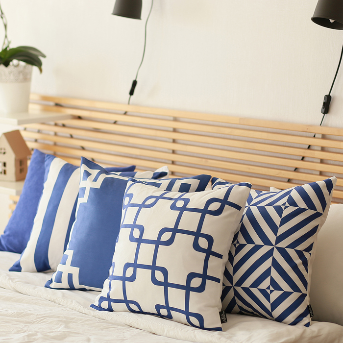 Decorative Geometric Set of 4 Throw Pillow Cover for Couch, Bedding