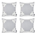 Square 20" x 20" Gray & White Decorative Geometric Set of 4 Throw Pillow Cover for Couch, Bedding