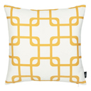 Square 18" x 18" Yellow & White Decorative Geometric Single Throw Pillow Cover 18" in. x 18" in. Square for Couch, Bedding