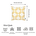 Square 18" x 18" Yellow & White Decorative Geometric Single Throw Pillow Cover 18" in. x 18" in. Square for Couch, Bedding