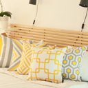 Square 18" x 18" Yellow & White Decorative Geometric Single Throw Pillow Cover 18" in. x 18" in. Square for Couch, Bedding