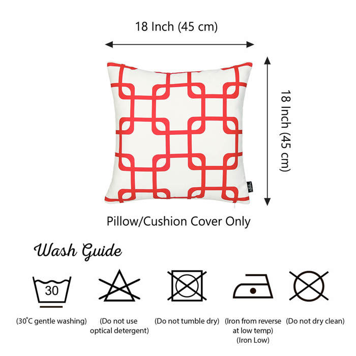 Decorative Geometric Single Throw Pillow Cover 18" in. x 18" in. Square for Couch, Bedding