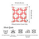 Square 18" x 18" Red & White Decorative Geometric Single Throw Pillow Cover 18" in. x 18" in. Square for Couch, Bedding