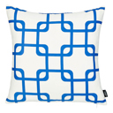 Square 18" x 18" Blue & White Decorative Geometric Single Throw Pillow Cover 18" in. x 18" in. Square for Couch, Bedding