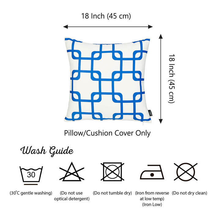 Decorative Geometric Single Throw Pillow Cover 18" in. x 18" in. Square for Couch, Bedding