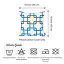 Square 18" x 18" Blue & White Decorative Geometric Single Throw Pillow Cover 18" in. x 18" in. Square for Couch, Bedding