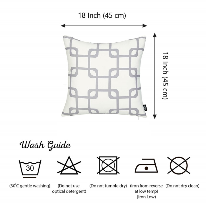 Decorative Geometric Single Throw Pillow Cover 18" in. x 18" in. Square for Couch, Bedding