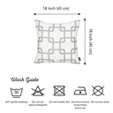 Square 18" x 18" Gray & White Decorative Geometric Single Throw Pillow Cover 18" in. x 18" in. Square for Couch, Bedding