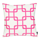 Square 18" x 18" Pink & White Decorative Geometric Single Throw Pillow Cover 18" in. x 18" in. Square for Couch, Bedding