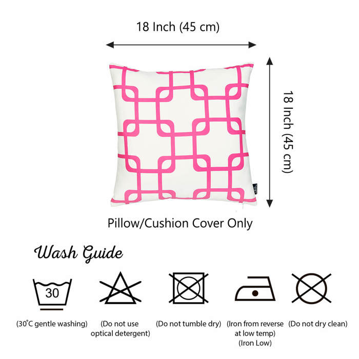 Decorative Geometric Single Throw Pillow Cover 18" in. x 18" in. Square for Couch, Bedding