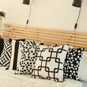Square 18" x 18" Black & White Decorative Geometric Set of 2 Throw Pillow Cover 18" in. x 18" in. Square for Couch, Bedding