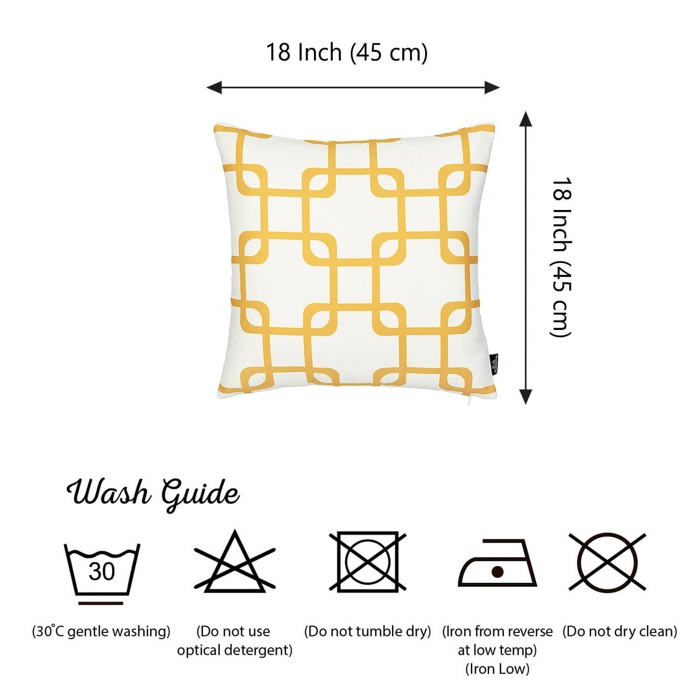 Decorative Geometric Set of 2 Throw Pillow Cover 18" in. x 18" in. Square for Couch, Bedding