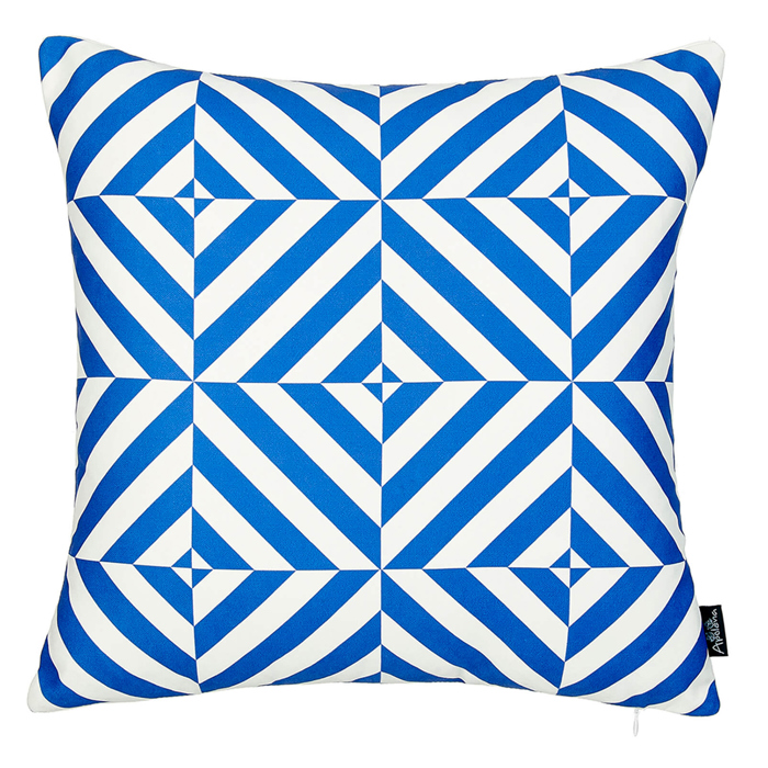 Decorative Geometric Diagonal Single Throw Pillow Cover 18" in. x 18" in. Square for Couch, Bedding