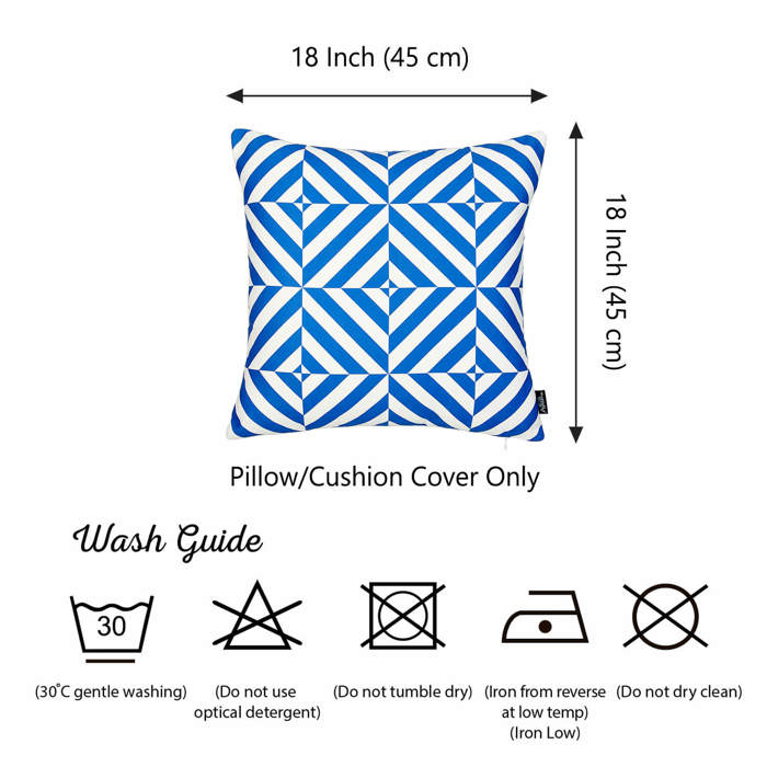Decorative Geometric Diagonal Single Throw Pillow Cover 18" in. x 18" in. Square for Couch, Bedding