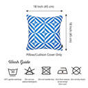 Square 18" x 18" Blue, White Decorative Geometric Diagonal Single Throw Pillow Cover 18" in. x 18" in. Square for Couch, Bedding
