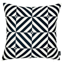 Square 18" x 18" Black, White Decorative Geometric Diagonal Single Throw Pillow Cover 18" in. x 18" in. Square for Couch, Bedding