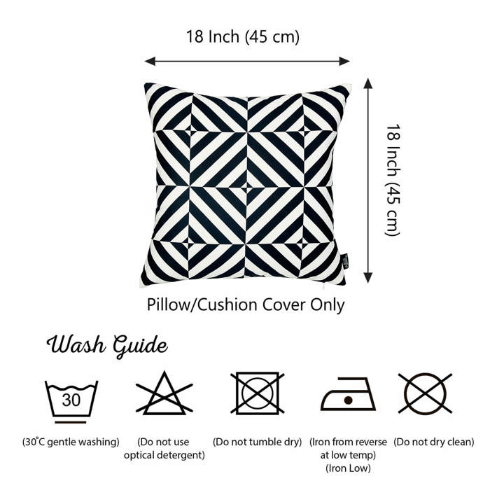 Decorative Geometric Diagonal Single Throw Pillow Cover 18" in. x 18" in. Square for Couch, Bedding