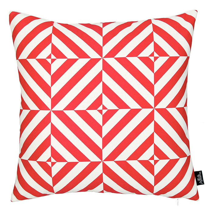 Decorative Geometric Diagonal Single Throw Pillow Cover 18" in. x 18" in. Square for Couch, Bedding