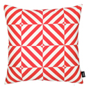 Square 18" x 18" Red, White Decorative Geometric Diagonal Single Throw Pillow Cover 18" in. x 18" in. Square for Couch, Bedding