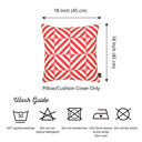 Square 18" x 18" Red, White Decorative Geometric Diagonal Single Throw Pillow Cover 18" in. x 18" in. Square for Couch, Bedding