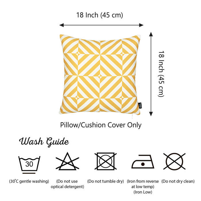 Decorative Geometric Diagonal Single Throw Pillow Cover 18" in. x 18" in. Square for Couch, Bedding