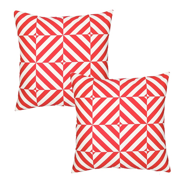 Decorative Geometric Diagonal Set of 2 Throw Pillow Cover 18" in. x 18" in. Square for Couch, Bedding