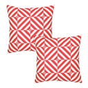 Square 18" x 18" Red, White Decorative Geometric Diagonal Set of 2 Throw Pillow Cover 18" in. x 18" in. Square for Couch, Bedding