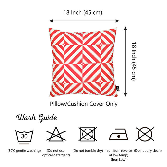 Decorative Geometric Diagonal Set of 2 Throw Pillow Cover 18" in. x 18" in. Square for Couch, Bedding