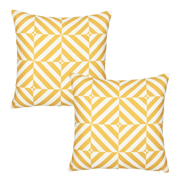 Decorative Geometric Diagonal Set of 2 Throw Pillow Cover 18" in. x 18" in. Square for Couch, Bedding