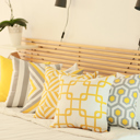 Square 18" x 18" Yellow, White Decorative Geometric Diagonal Set of 2 Throw Pillow Cover 18" in. x 18" in. Square for Couch, Bedding