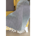 Black Single Handwoven Throw Blanket 40" x 70" Turkish Cotton 100% with Tassels for Couch, Sofa, Bedding