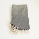 Black Single Handwoven Throw Blanket 40" x 70" Turkish Cotton 100% with Tassels for Couch, Sofa, Bedding