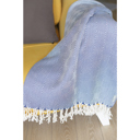 Blue Single Handwoven Throw Blanket 40" x 70" Turkish Cotton 100% with Tassels for Couch, Sofa, Bedding