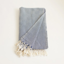 Blue Single Handwoven Throw Blanket 40" x 70" Turkish Cotton 100% with Tassels for Couch, Sofa, Bedding