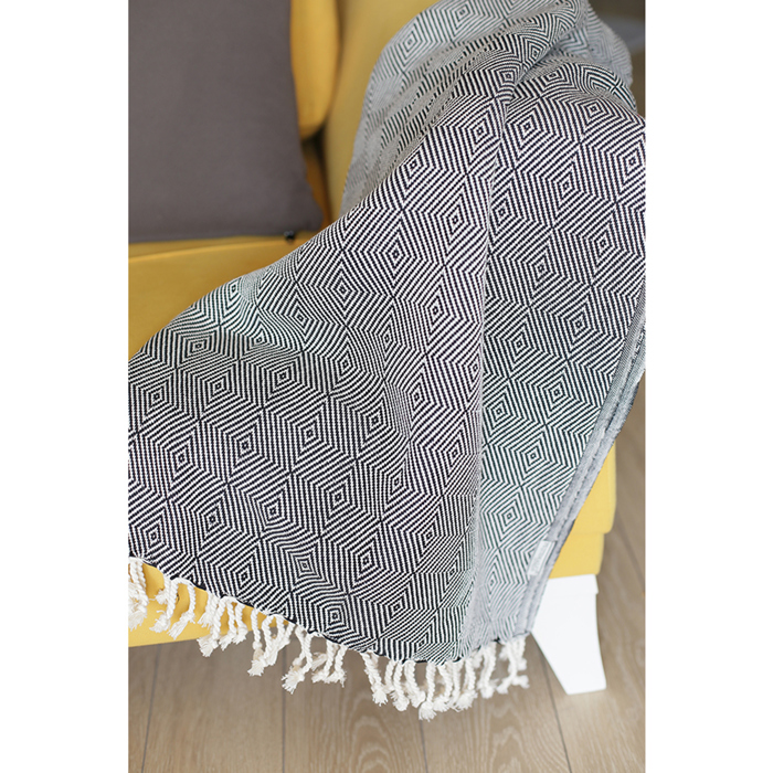 Handwoven Throw Blanket 40" x 70" Turkish Cotton 100% with Tassels for Couch, Sofa, Bedding