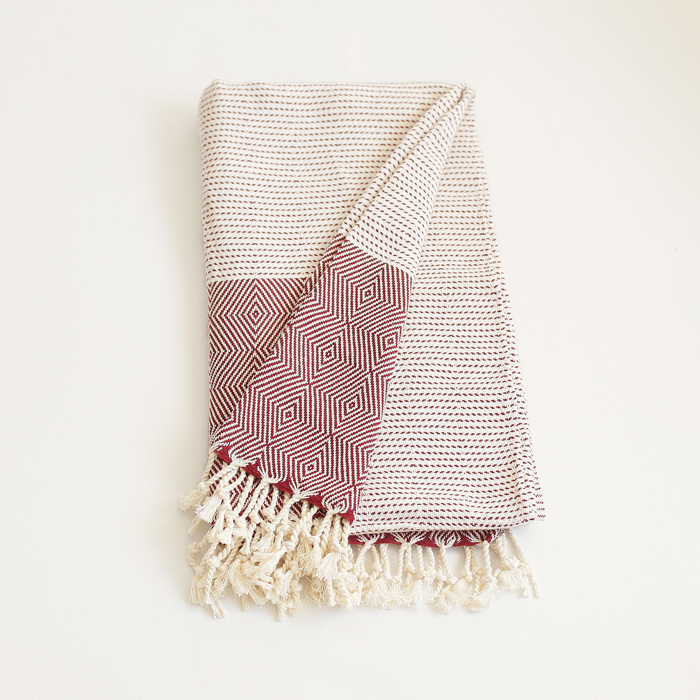 Handwoven Throw Blanket 40" x 70" Turkish Cotton 100% with Tassels for Couch, Bedding