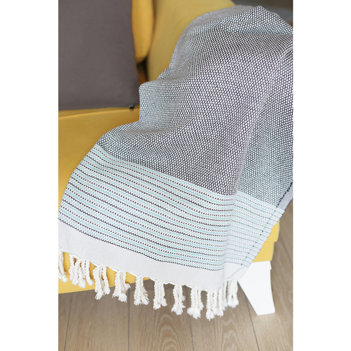 Handwoven Throw Blanket 40" x 70" Turkish Cotton 100% with Tassels for Couch, Sofa