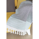 Blue Single Handwoven Throw Blanket 40" x 70" Turkish Cotton 100% with Tassels for Couch, Sofa