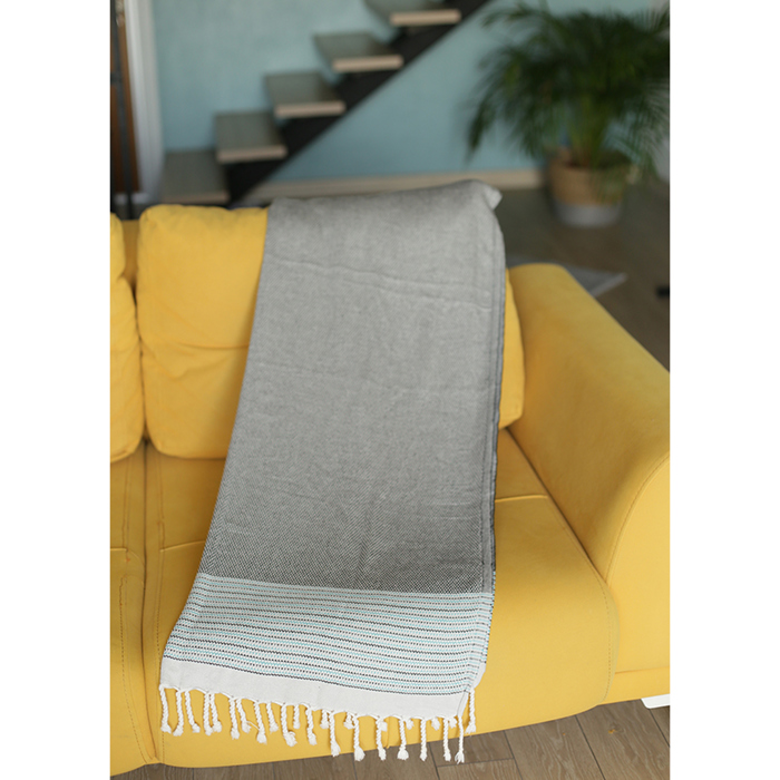 Handwoven Throw Blanket 40" x 70" Turkish Cotton 100% with Tassels for Couch, Sofa