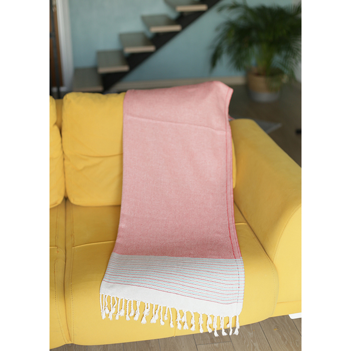 Handwoven Throw Blanket 40" x 70" Turkish Cotton 100% with Tassels for Couch, Sofa