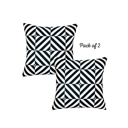 Square 18" x 18" Black, White Decorative Geometric Diagonal Set of 2 Throw Pillow Cover 18" in. x 18" in. Square for Couch, Bedding