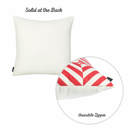 Square 18" x 18" Red, White Decorative Geometric Diagonal Set of 4 Throw Pillow Cover 18" in. x 18" in. Square for Couch, Bedding