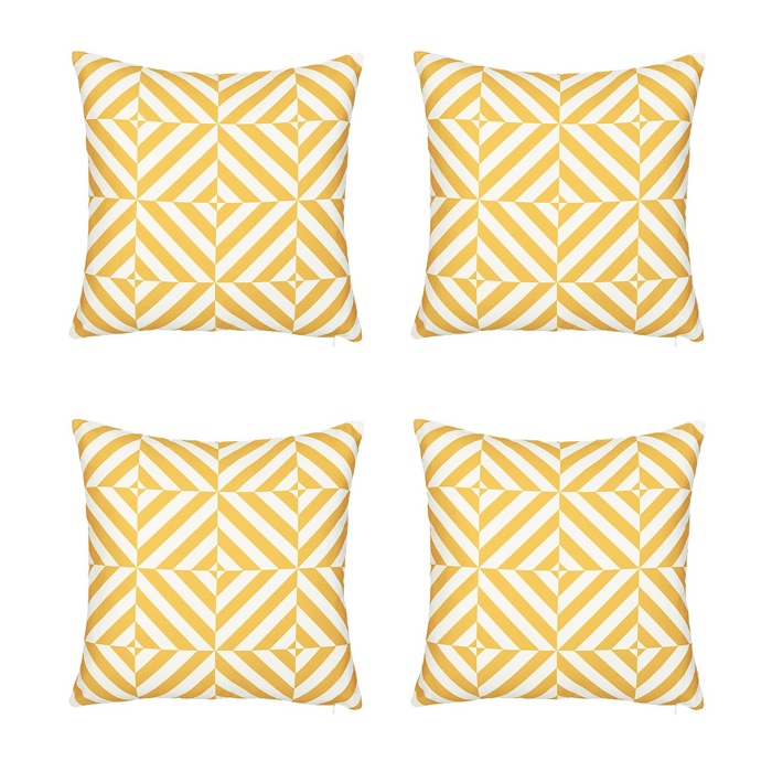 Decorative Geometric Diagonal Set of 4 Throw Pillow Cover 18" in. x 18" in. Square for Couch, Bedding