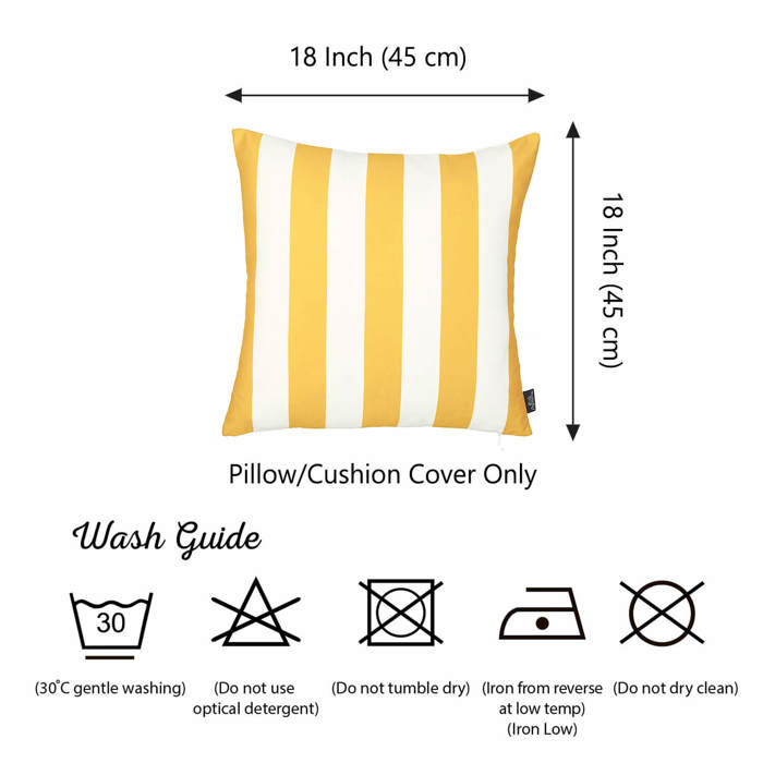 Decorative Geometric Stripe Throw Pillow Cover 18" in. x 18" in. Square for Couch, Bedding