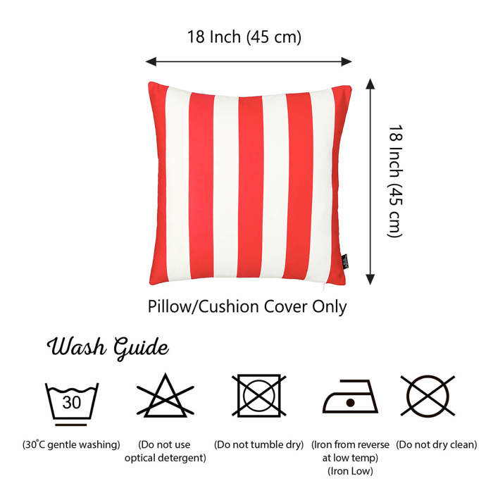 Decorative Geometric Stripe Throw Pillow Cover 18" in. x 18" in. Square for Couch, Bedding