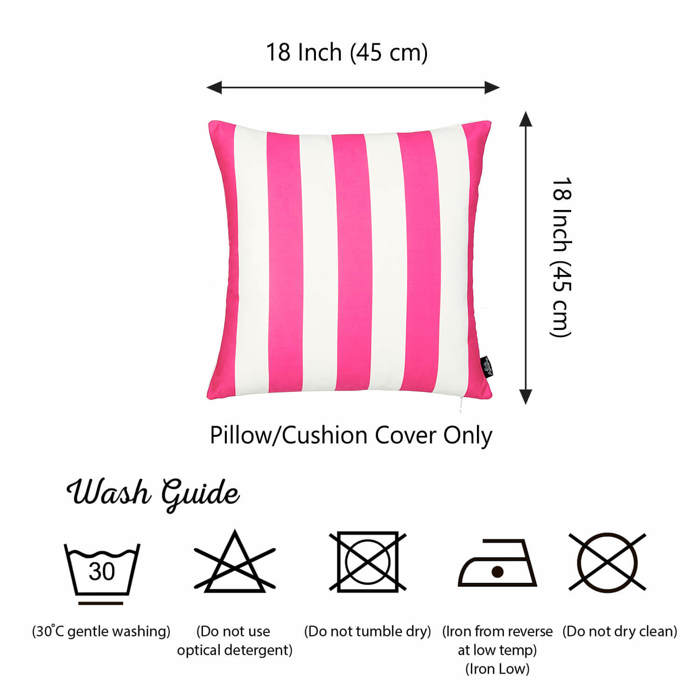Decorative Geometric Stripe Throw Pillow Cover 18" in. x 18" in. Square for Couch, Bedding