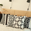 Black Single Decorative Geometric Stripe Throw Pillow Cover 18" in. x 18" in. Square for Couch, Bedding
